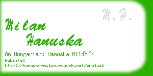 milan hanuska business card